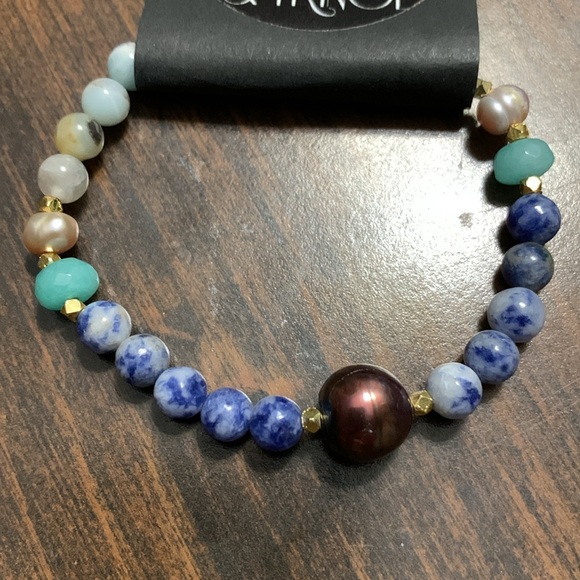 Natural Pearl & Semi-Precious Gemstone Beaded Bracelets - Picture 13 of 14